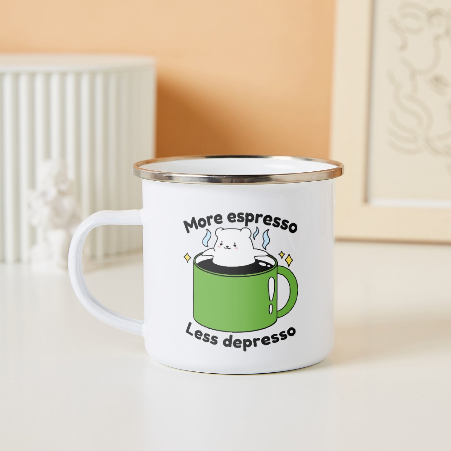 More Espresso Less Depresso Stainless Steel Mug
