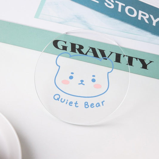 Quiet Bear Multifunctional Acrylic Disc Coaster